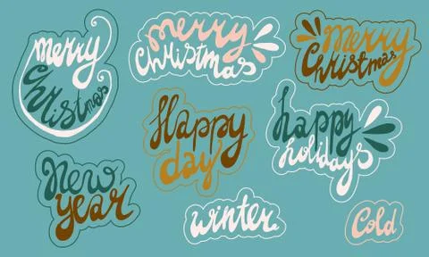 Vector handwritten christmas lettering Stock Illustration