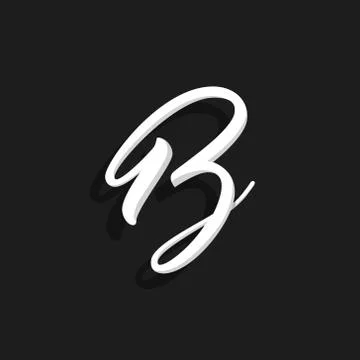 Vector Handwritten Logo Letter B Stock Illustration
