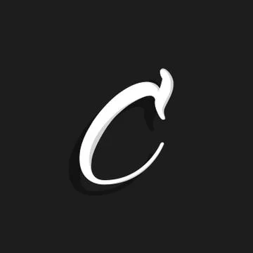 Vector Handwritten Logo Letter C Stock Illustration