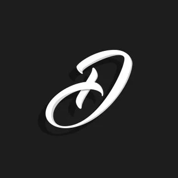 Vector Handwritten Logo Letter D Stock Illustration