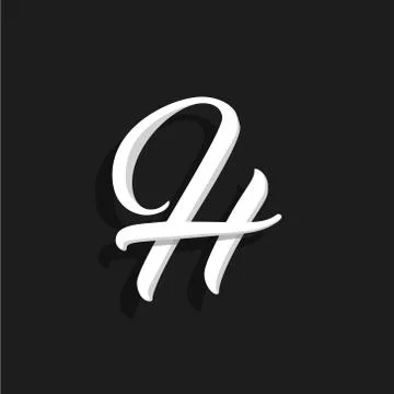 Vector Handwritten Logo Letter H Stock Illustration