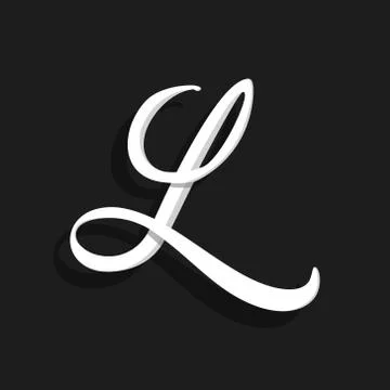 Vector Handwritten Logo Letter L Stock Illustration