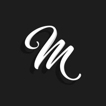 Vector Handwritten Logo Letter M Stock Illustration
