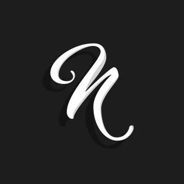Vector Handwritten Logo Letter N Stockillustratie