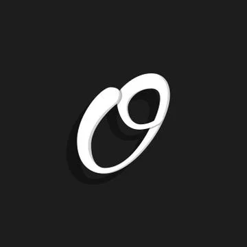 Vector Handwritten Logo Letter O Stock Illustration