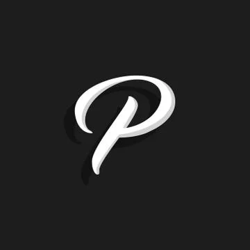 Vector Handwritten Logo Letter P Stock Illustration