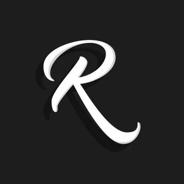 Vector Handwritten Logo Letter R Stock Illustration