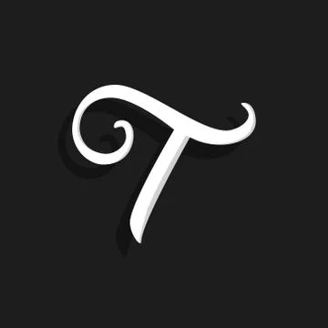 Vector Handwritten Logo Letter T Stock Illustration