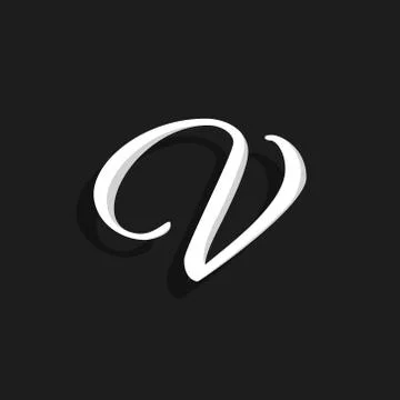 Vector Handwritten Logo Letter V Stock Illustration