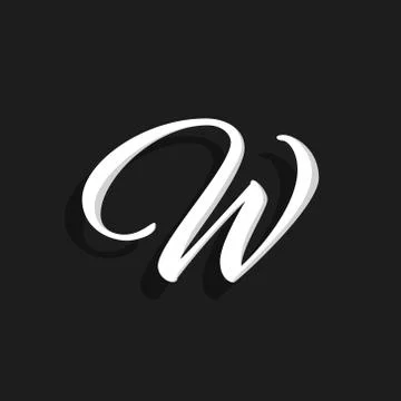 Vector Handwritten Logo Letter W Stock Illustration