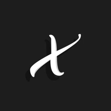 Vector Handwritten Logo Letter X Stock Illustration