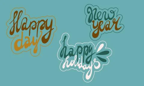 Vector handwritten new year lettering Stock Illustration