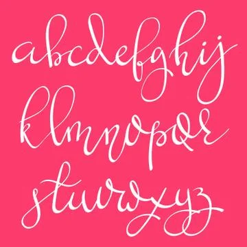 Vector handwritten pointed ink pen font Stock Illustration