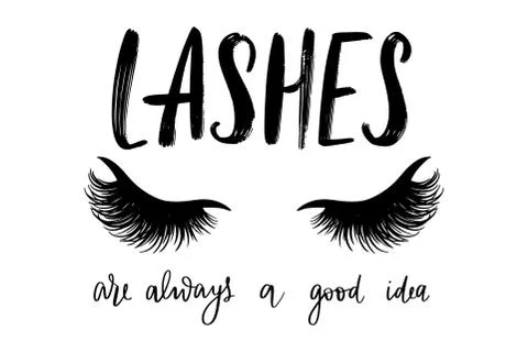 Vector Handwritten quote about lashes. Motivation and inspiration quotes for Illustrazione stock