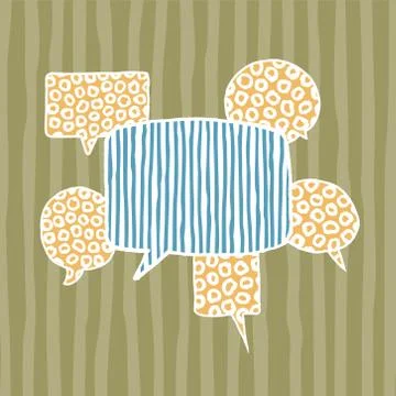 Vector handwritten speech bubbles / creative thinking Stock Illustration