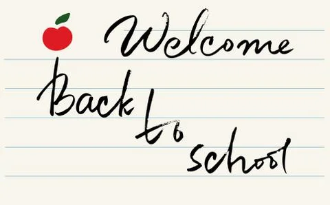 Vector handwritten "welcome back to school'' lettering Stock Illustration