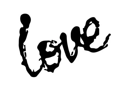 Vector Handwritting Brush Hand Drawn Element in Black Color Love Sign Sketch Illustrazione stock