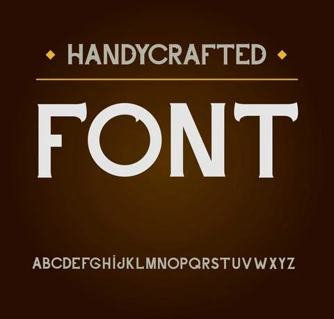Vector handy crafted modern font. On dark background Stock Illustration