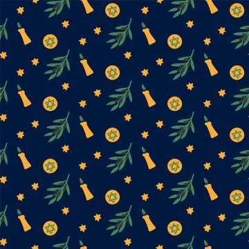 Vector Hanukkah background, hand-drawn for the Jewish holiday. Illustration of Stock Illustration