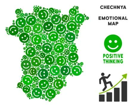 Vector Happiness Chechnya Map Collage of Smiles 스톡 일러스트