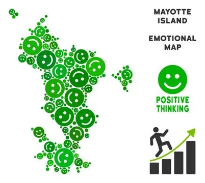 Vector Happiness Mayotte Island Map Composition of Smileys 스톡 일러스트