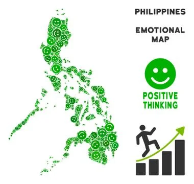 Vector Happiness Philippines Map Composition of Smiles Stock Illustration