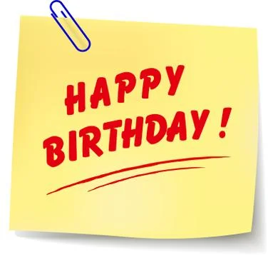 Vector happy birthday note Stock Illustration