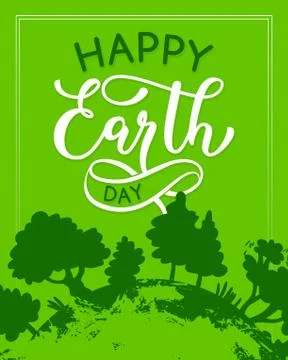 Vector Happy Earth Day green ecology greeting card Ilustración de archivo