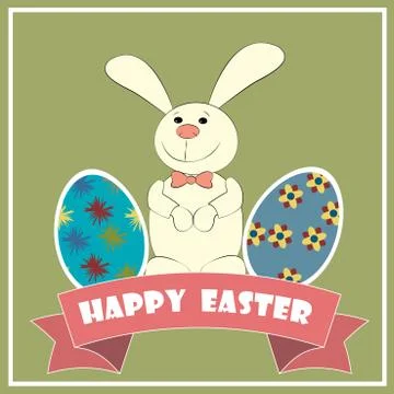 Vector. Happy Easter. Easter bunny Illustrazione stock