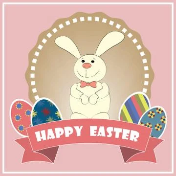 Vector. Happy Easter. Easter bunny Illustrazione stock
