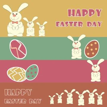 Vector. Happy Easter. Easter bunny Illustrazione stock