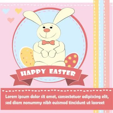 Vector. Happy Easter. Easter bunny Stock Illustration