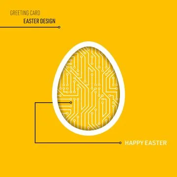 Vector happy easter egg online greeting card 스톡 일러스트