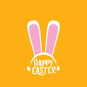 Vector happy easter greeting card with white easter bunny funky mask with rabbit Illustrazione stock