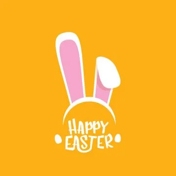 Vector happy easter greeting card with white easter bunny funky mask with rabbit 库存插图