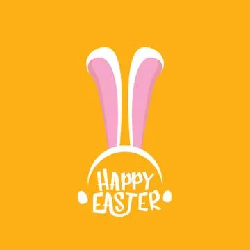 Vector happy easter greeting card with white easter bunny funky mask with rabbit Illustrazione stock