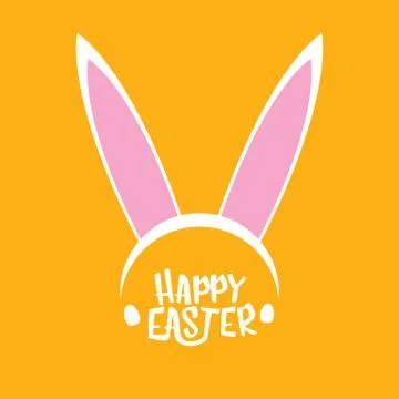 Vector happy easter greeting card with white easter bunny funky mask with rabbit 库存插图