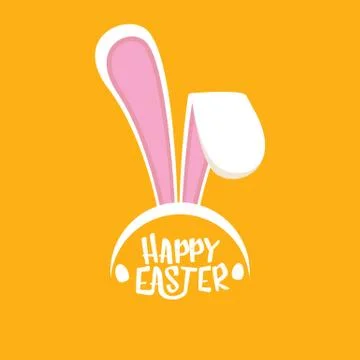 Vector happy easter greeting card with white easter bunny funky mask with rabbit 库存插图
