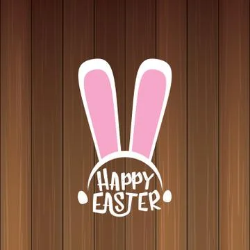 Vector happy easter greeting card with white easter bunny funky mask with rabbit イラスト素材