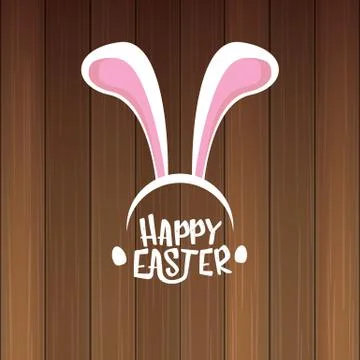 Vector happy easter greeting card with white easter bunny funky mask with rabbit イラスト素材