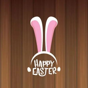 Vector happy easter greeting card with white easter bunny funky mask with rabbit 库存插图