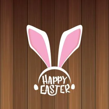 Vector happy easter greeting card with white easter bunny funky mask with rabbit イラスト素材