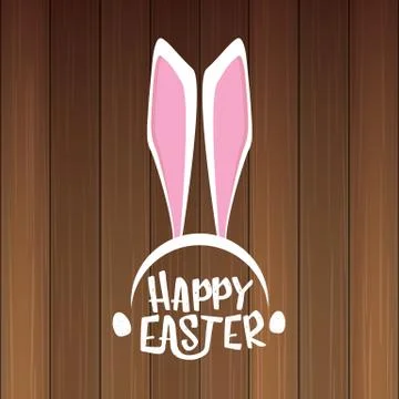 Vector happy easter greeting card with white easter bunny funky mask with rabbit Illustrazione stock