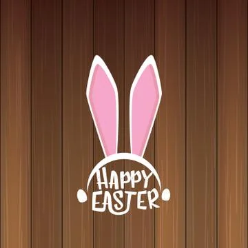 Vector happy easter greeting card with white easter bunny funky mask with rabbit イラスト素材