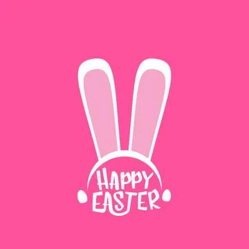 Vector happy easter greeting card with white easter bunny funky mask with rabbit Stockillustratie