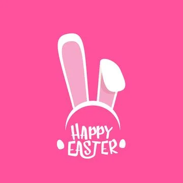 Vector happy easter greeting card with white easter bunny funky mask with rabbit Illustrazione stock