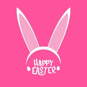 Vector happy easter greeting card with white easter bunny funky mask with rabbit Stockillustratie