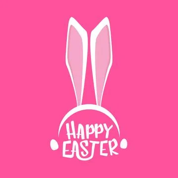 Vector happy easter greeting card with white easter bunny funky mask with rabbit Illustrazione stock