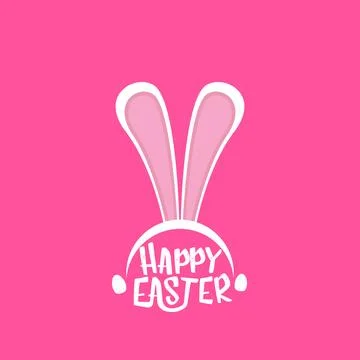 Vector happy easter greeting card with white easter bunny funky mask with rabbit Illustrazione stock