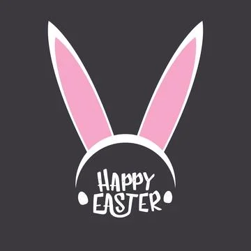 Vector happy easter greeting card with white easter bunny funky mask with rabbit Stockillustratie